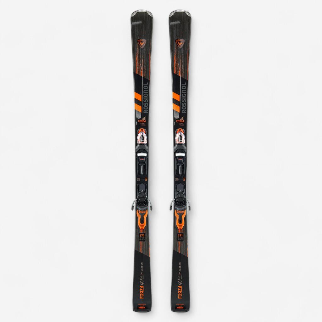 MEN'S DOWNHILL SKI WITH BINDINGS -ROSSIGNOL FORZA 128 40° - BLACK ORANGE